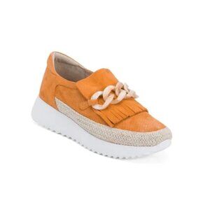 VANELI Qerene narrow width apricot suede chain kiltie fringe sneakers shoes